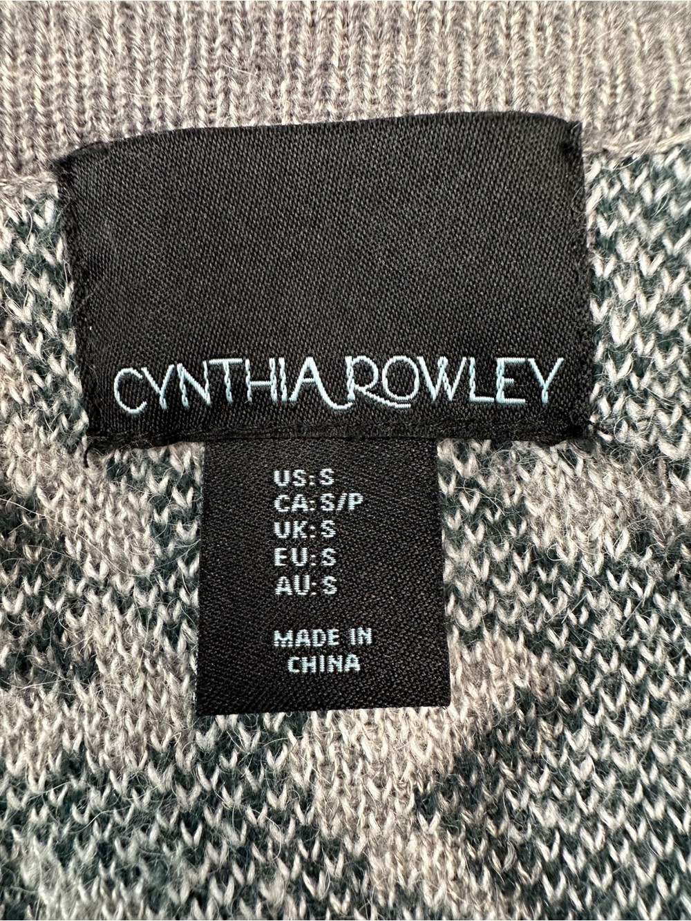 Cynthia Rowley gray leopard print open front cardigan sweater Size S - Picture 9 of 10